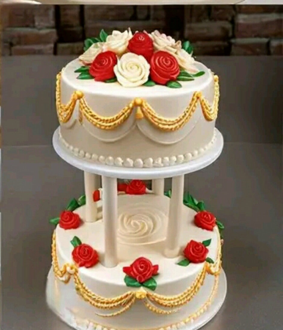 Gâteau sur un support en verre